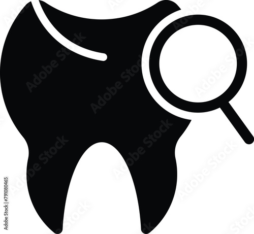 Set of Tooth icons. Outline and solid teeth symbol. Teeth care icon. Vector Illustration.