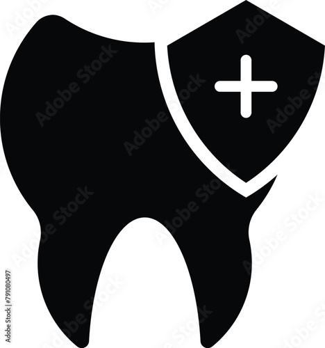 Set of Tooth icons. Outline and solid teeth symbol. Teeth care icon. Vector Illustration.
