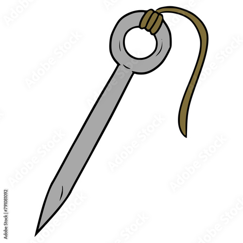 tent stakes illustration hand drawn isolated vector	
