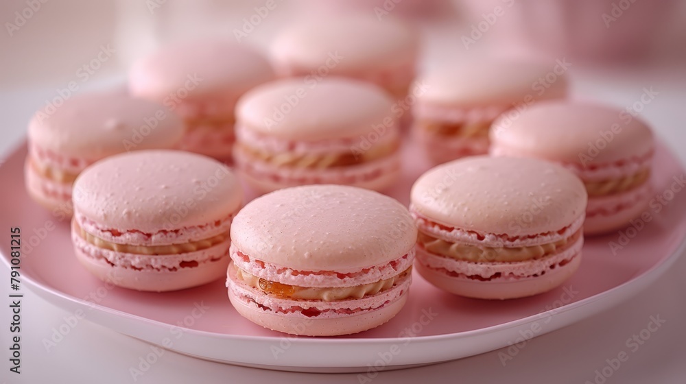 A pink plate holds a generous serving of pink macaroni and cheese It is elegantly adorned with an icing glaze and colorful sprinkles as a delightful finishing A pink plate holds a generous serving of pink macaroni and cheese It is elegantly adorned with an icing glaze and colorful sprinkles as a delightful finishing