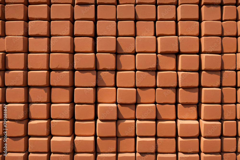 Red ceramic wall clay bricks square shapes wallpaper background texture template mock-up building development architecture Red ceramic wall clay bricks square shapes wallpaper background texture template mock-up building development architecture