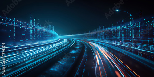 illustration of a data highway