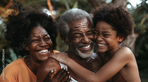 Grandparents and grandchildren laughing