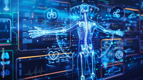 Interactive 3D human anatomy hologram for advanced medical diagnostics