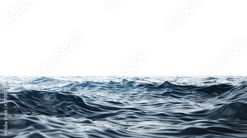 Sea water surface, isolated on white, cut out