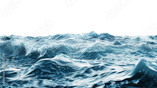 Sea water surface  isolated on white  cut out