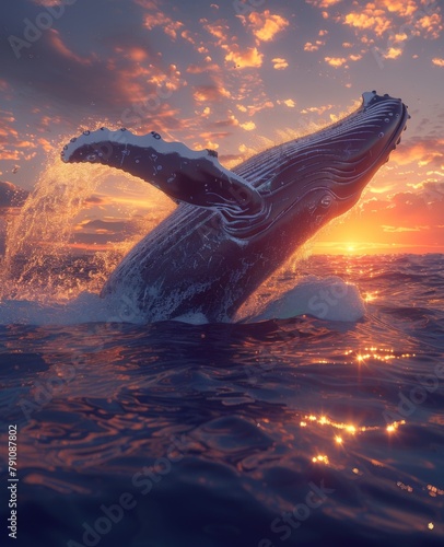 a beautiful shot of a sea whale swimming in the ocean