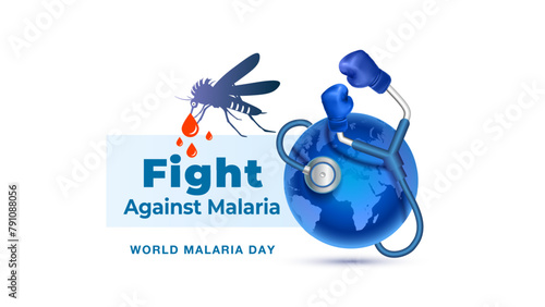World Malaria Day. Fight against Malaria theme with medical stethoscope.