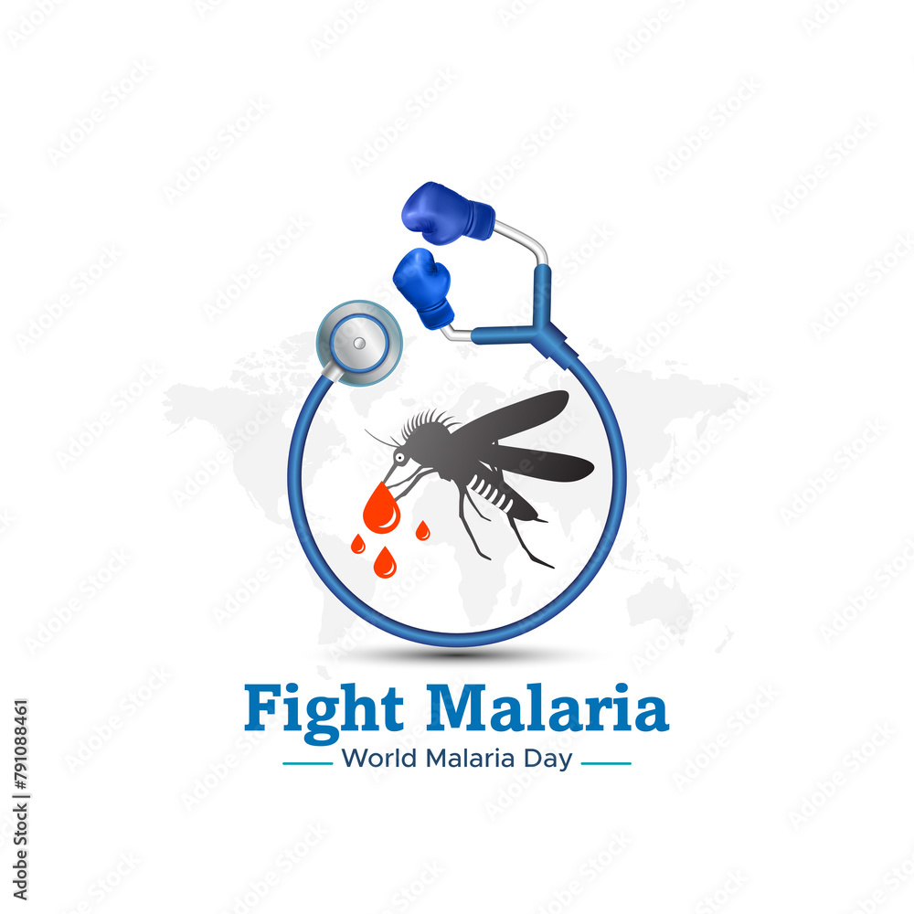 World Malaria Day. Fight against Malaria, prevention, health care Awareness advertising and promotion. - obrazy, fototapety, plakaty 