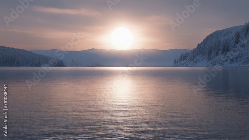 sunset over the lake _A poetic scene with a about Lake Baikal.  .   inspired by the beauty and tranquility of the lake,   © Jared