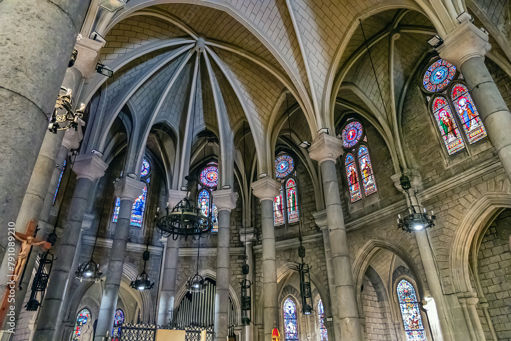 Nice Cathedral Rome Interior of Roman Catholic Basilica of Notre Dame de Nice (Basilique de ...