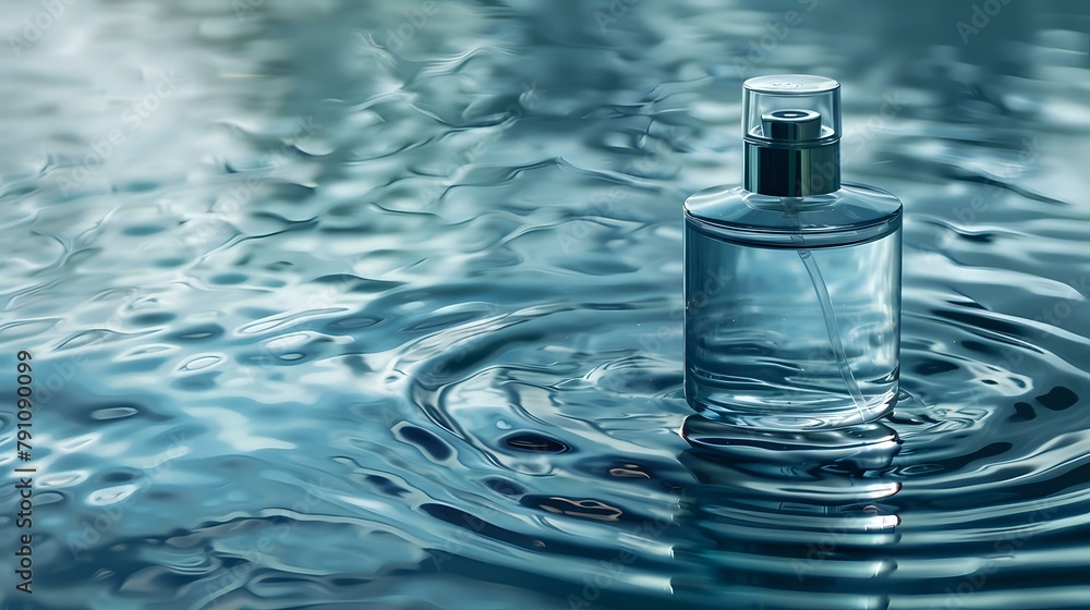 Mystical Perfume Bottle in a Tranquil Water Scene Mystical Perfume Bottle in a Tranquil Water Scene