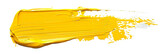 Yellow stroke of paint, isolated on white, cut out