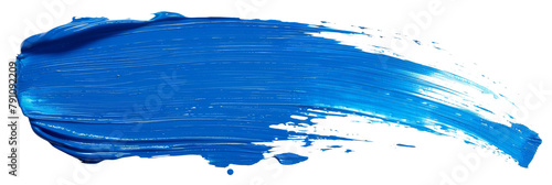 Blue stroke of paint, isolated on white, cut out