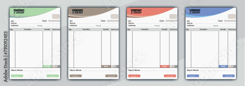 Business payment Cash memo invoice vector template design photo