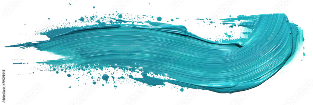 Aqua stroke of paint, isolated on white, cut out