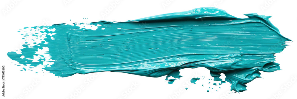 Turquoise stroke of paint, isolated on white, cut out Turquoise stroke of paint, isolated on white, cut out