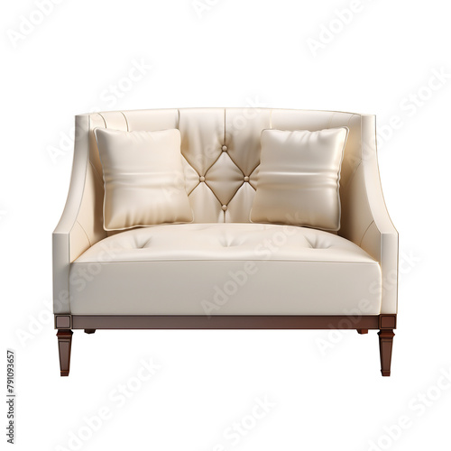 Beautiful and Attractive Loveseat marooncolor isolated on white background  photo