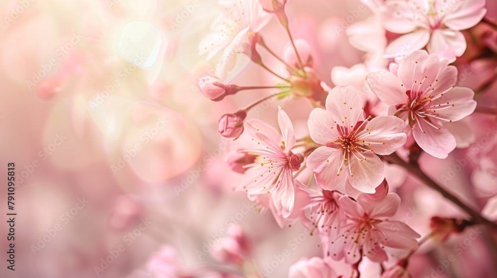 Beautiful flowering Japanese cherry, sakura during spring