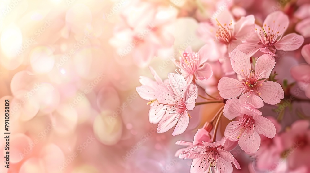 Beautiful flowering Japanese cherry, sakura during spring