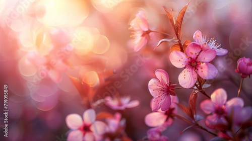 Beautiful flowering Japanese cherry  sakura during spring