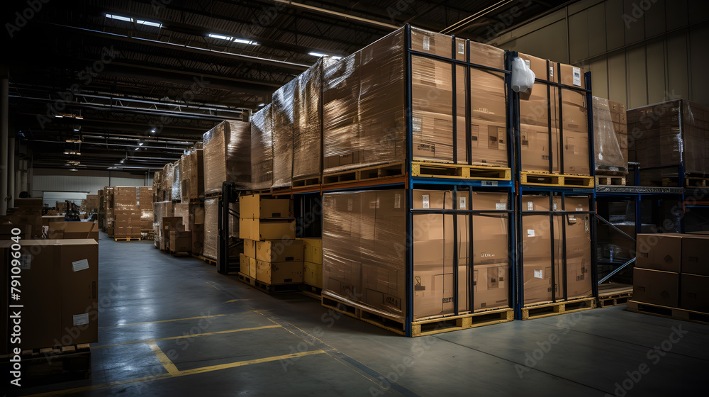 warehouse with boxes warehouse with boxes