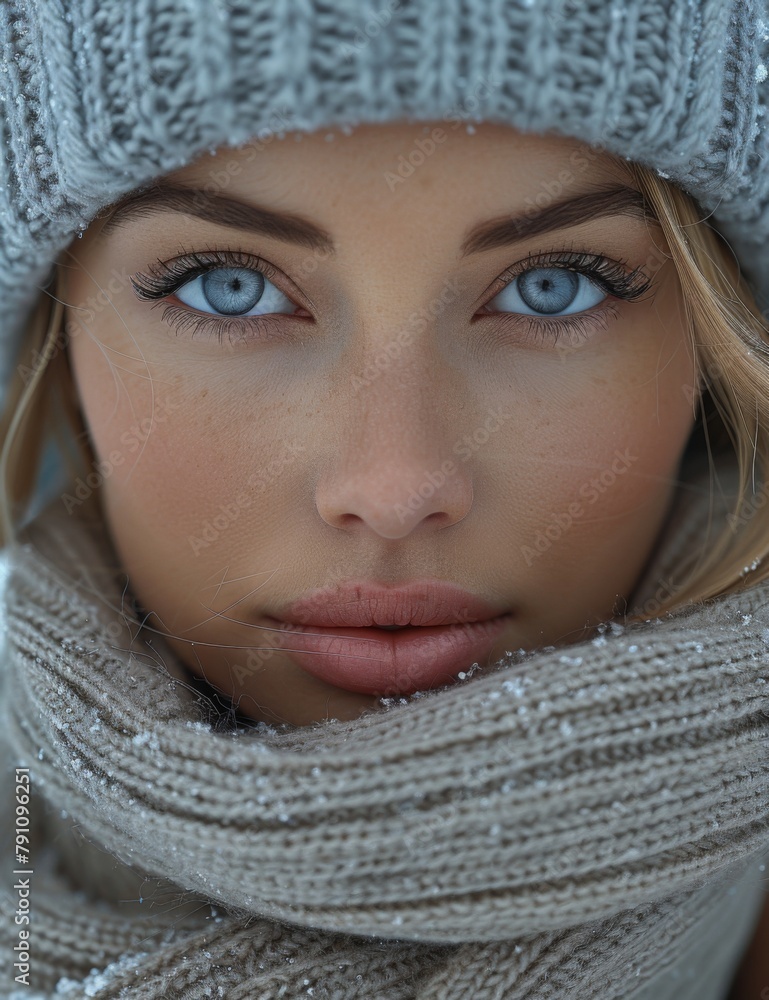 beautiful woman in winter clothes