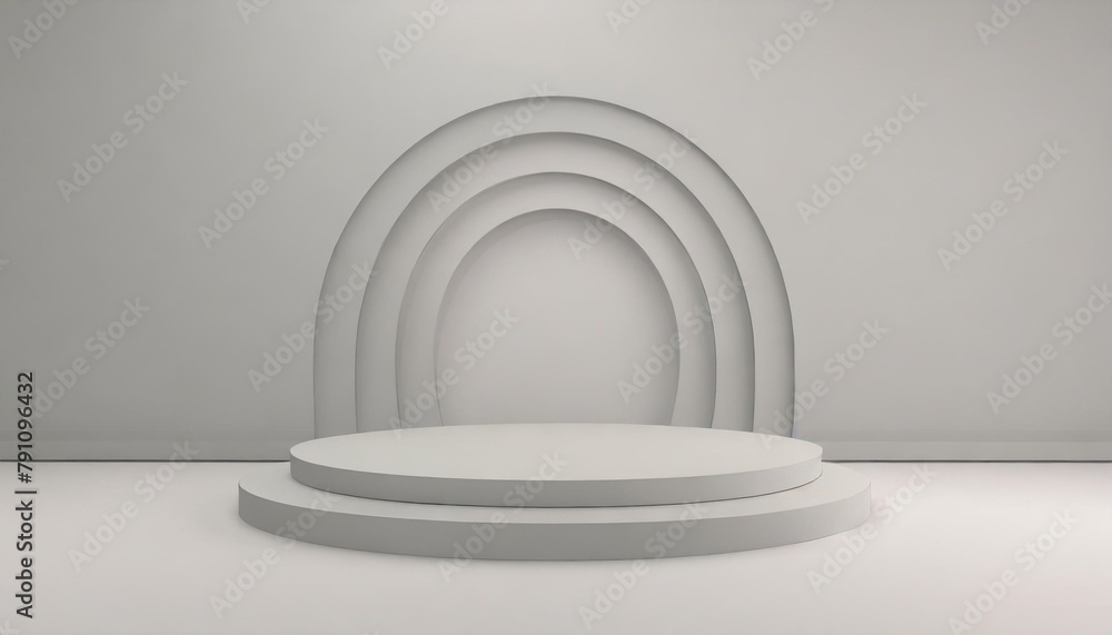 Fototapeta premium minimalistic white room with a podest. for pruduct, advertising