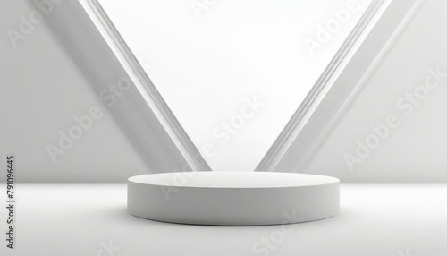 modern white area with a podest. for products