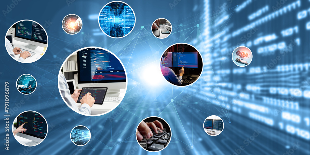 Computer programming, coding and AI artificial intelligence software ...