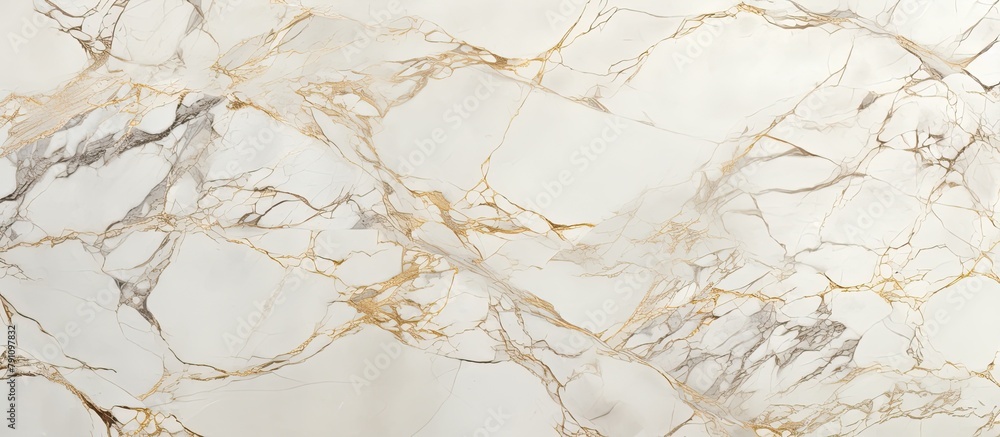 Fototapeta premium White marble wall with elegant gold veins