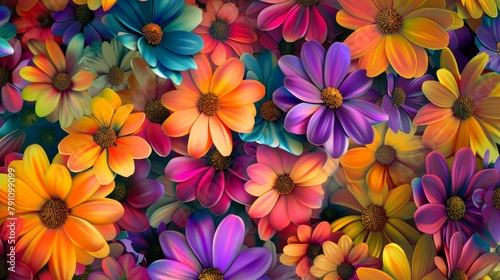 Background with multicolored flowers
