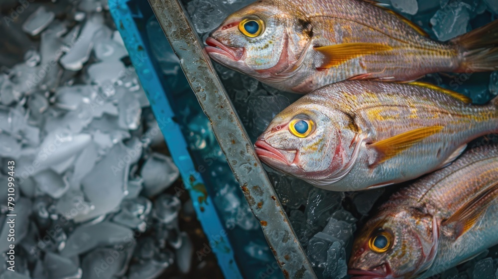 Fototapeta premium Fresh fish seen from above