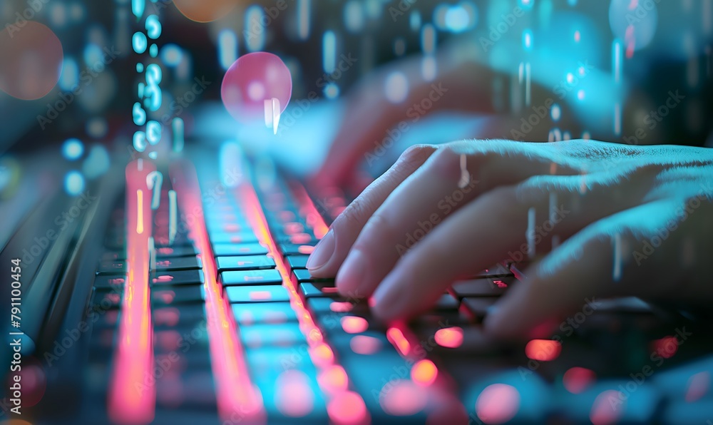 Computer Typing Background Image typing on computer keyboard, digital background, light reflection Stock ...