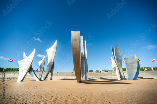 Konstfotografi Monument Les Braves sur Omaha Beach