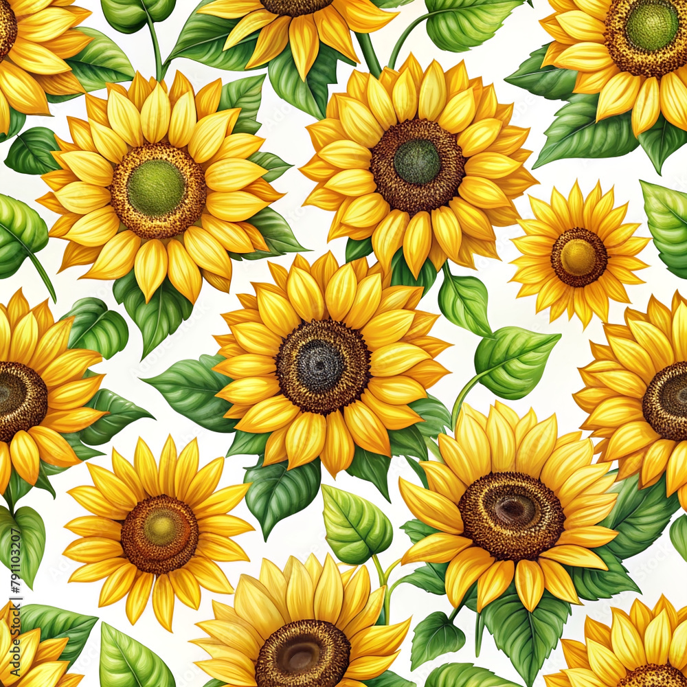 seamless pattern with sunflowers seamless pattern with sunflowers