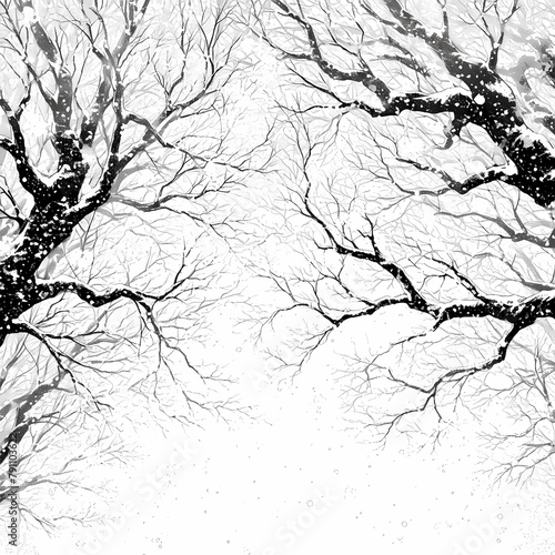 Embrace the Silence of Winter - Barren Branches and Snowy Skies