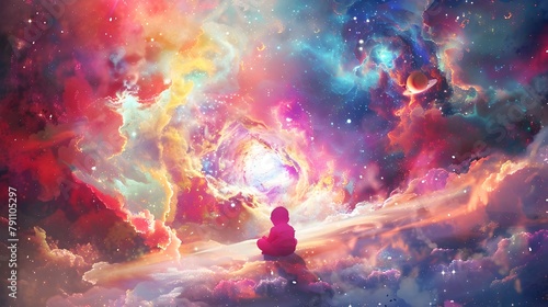 Meditative Cosmos: A Child’s Contemplation
