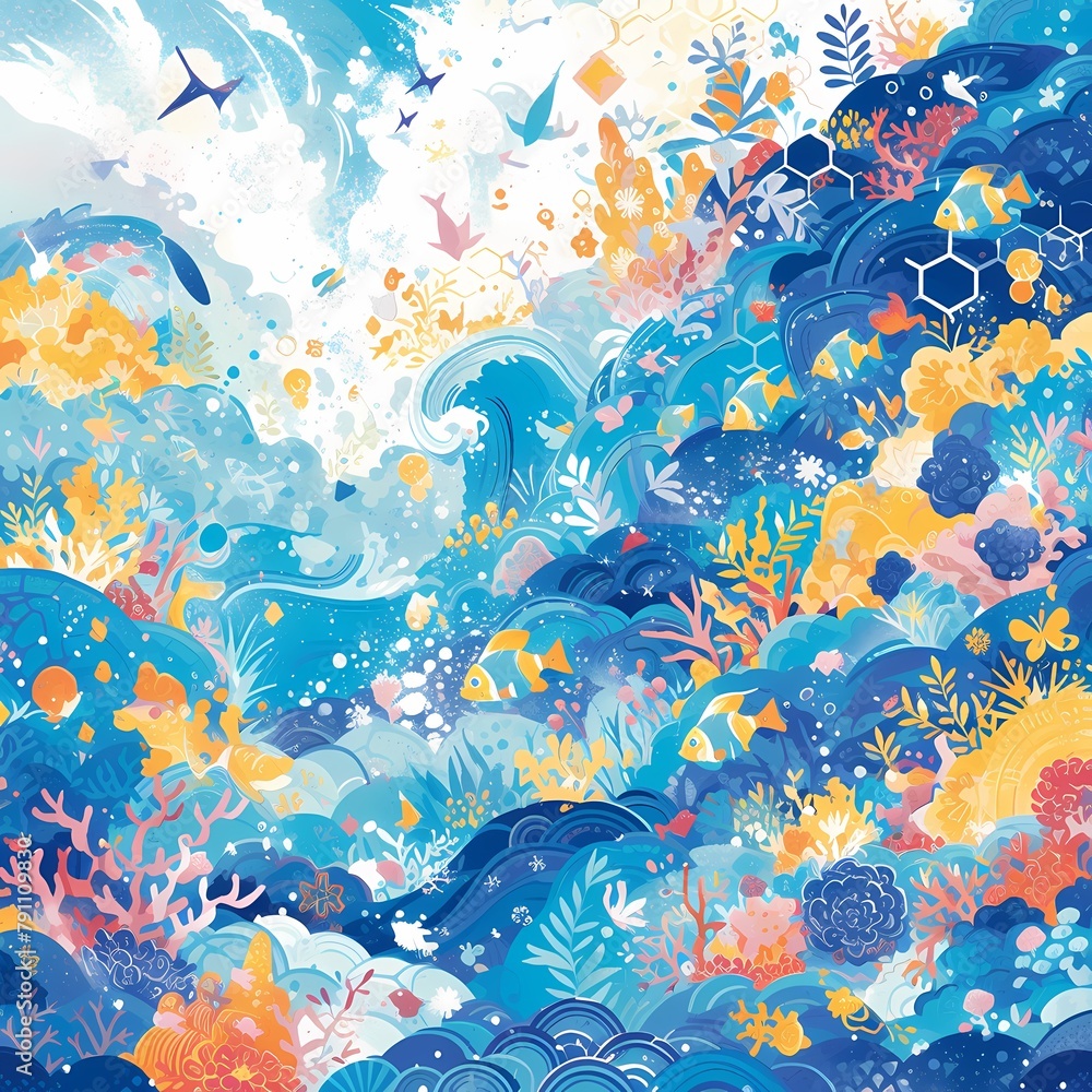 Embark on an Underwater Journey with this Vibrant Coral Reef Scene