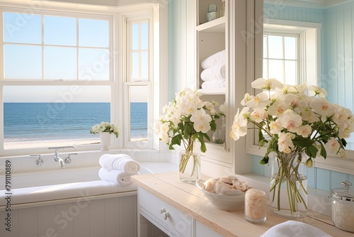 Coastal Flowers Spa: Seaside Cottage Bathroom Inspirations