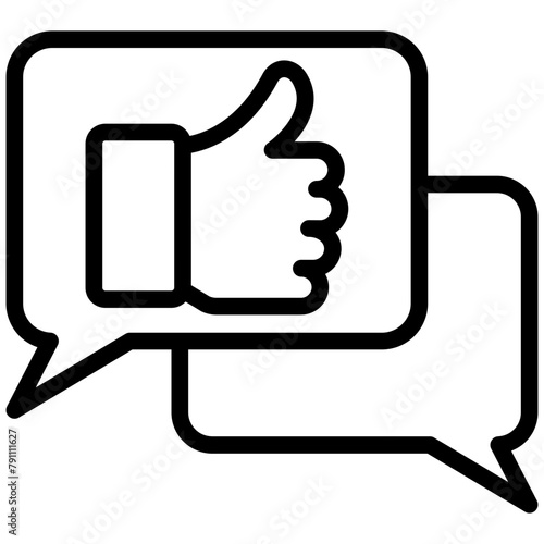 Social Media Engagement black outline icon, related to digital marketing theme, use for modern concept, UI or UX kit and app development.