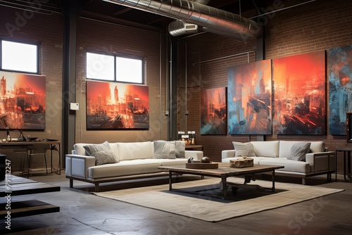 Urban Art Loft Office Designs  Industrial Loft Intertwined with Modern Artwork