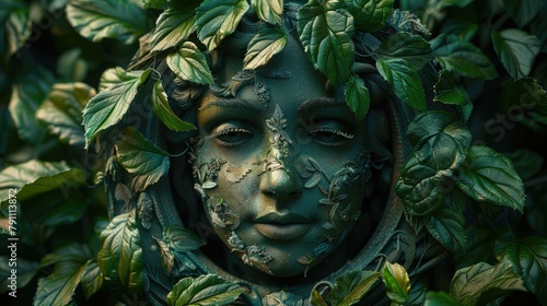 Emblems of Eco Consciousness% A Sign of Green Living Amongst the Leaves