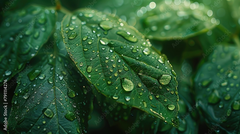 A close-up of a water droplet on a leaf A close-up of a water droplet on a leaf