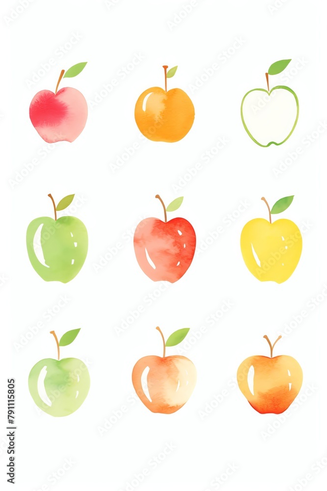 Educational wall art featuring different apple varieties, perfect for a classroom or children s play area, encouraging learning and healthy eating Educational wall art featuring different apple varieties, perfect for a classroom or children s play area, encouraging learning and healthy eating