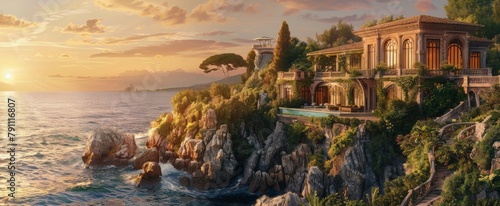 House on Cliff Overlooking Ocean