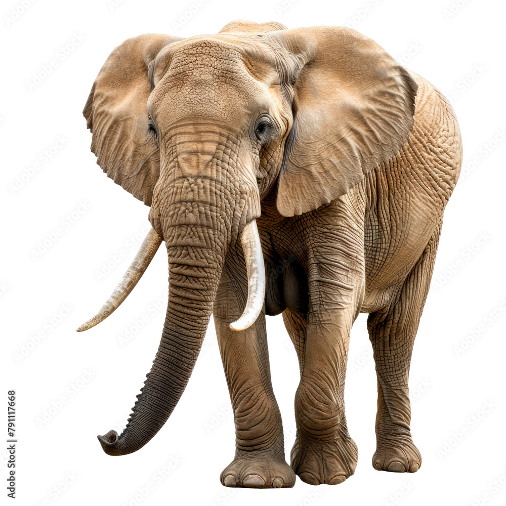 Fototapeta premium African elephant. Isolated on transparent background.