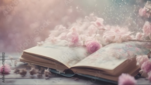 Elevate Your Décor with Shabby Chic Dreamy Mist Pastel Junk Journals & Swirling Fairytale Abstract Art - Available with Decorated Wood & Flowery Wallpaper Prints