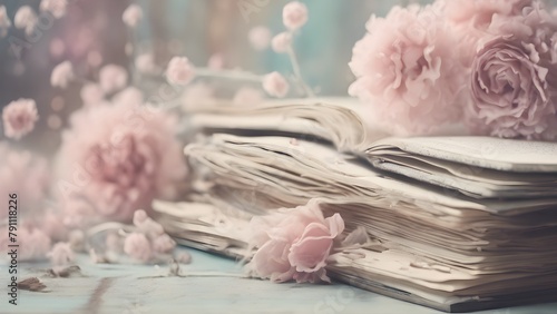 Elevate Your Décor with Shabby Chic Dreamy Mist Pastel Junk Journals & Swirling Fairytale Abstract Art - Available with Decorated Wood & Flowery Wallpaper Prints