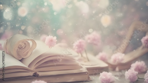 Elevate Your Décor with Shabby Chic Dreamy Mist Pastel Junk Journals & Swirling Fairytale Abstract Art - Available with Decorated Wood & Flowery Wallpaper Prints